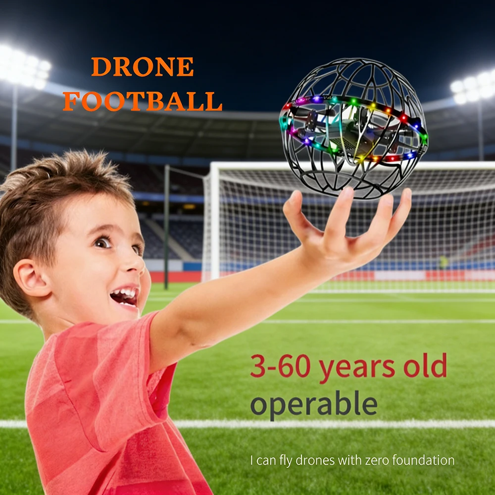 

V49 Fun Football Drone Full Protective Cage Zero Foundation Dual-mode Control Parent-child Aircraft with Colorfull Lignts
