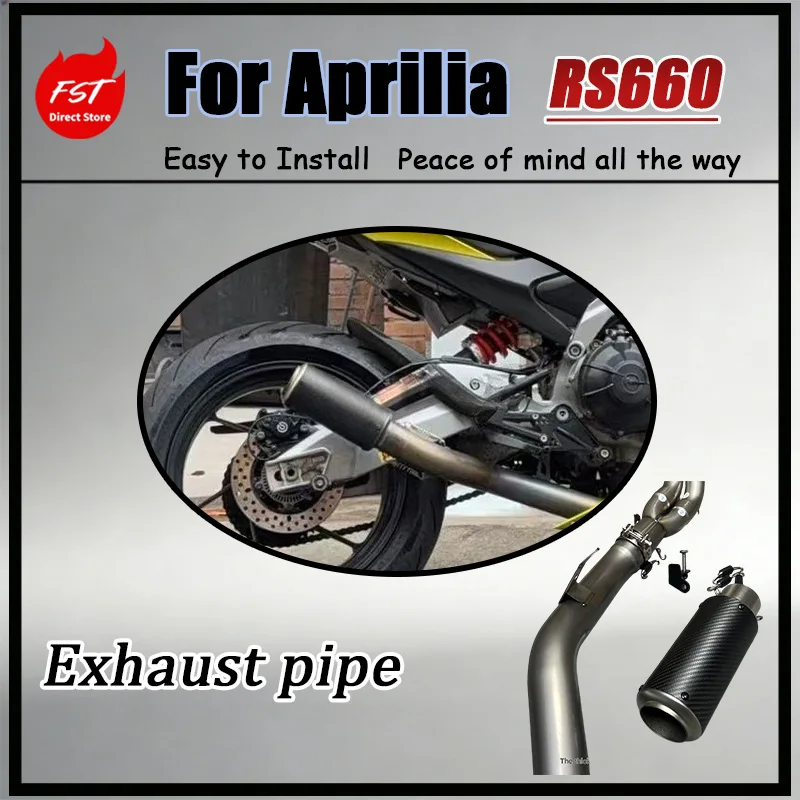 For Aprilia RS660 FST Dedicated 60mm Diameter Titanium Alloy FullLength Straight-Through Exhaust System with Header And Tailpipe