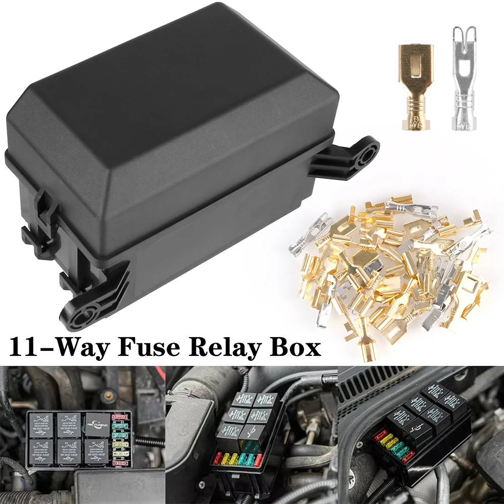 6 11 Way Fuse Relay Box Block For Automotive Car Marine Truck Trailer Boat ATC/ATO With 6 Pin Relay and Fuses 12V Auto 6 Slot