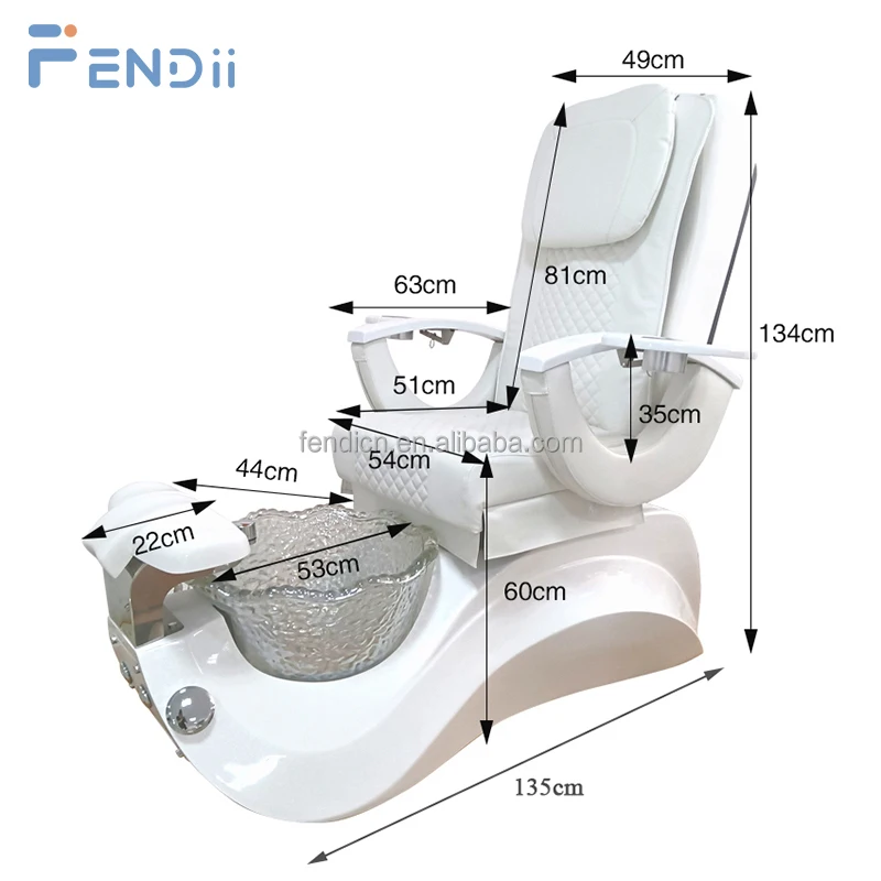Mobili per salone di bellezza Poltrona da massaggio moderna per pedicure per piedi in oro bianco per uomo