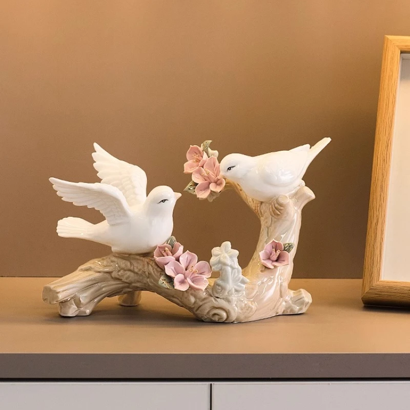 

Современная керамическая фигурка птицы в европейском стиле, экологически чистый домашний настольный орнамент для украшения шкафа для гостиной