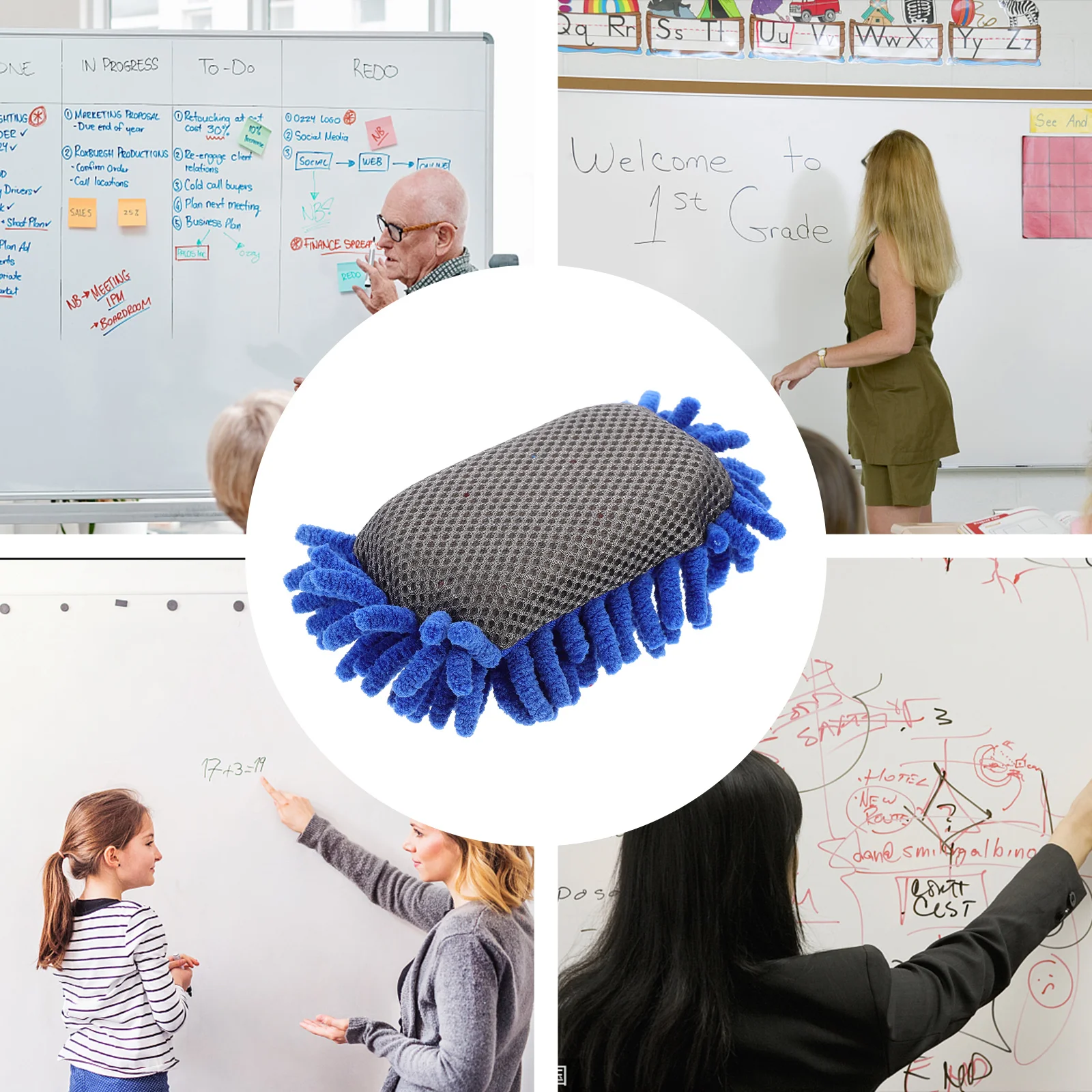 3 stks Schoolbord Gum Whiteboard Cleaner Lichtgewicht Draagbaar Wasbaar Voor Kantoor School Home Board Ruitenwisser Krijtbord Cleaner