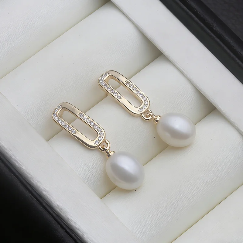 

Настоящие серьги из серебра 925 пробы с натуральным жемчугом для женщин, модные серьги с культивированным пресноводным жемчугом, подарок на годовщину для жены, белые, черные