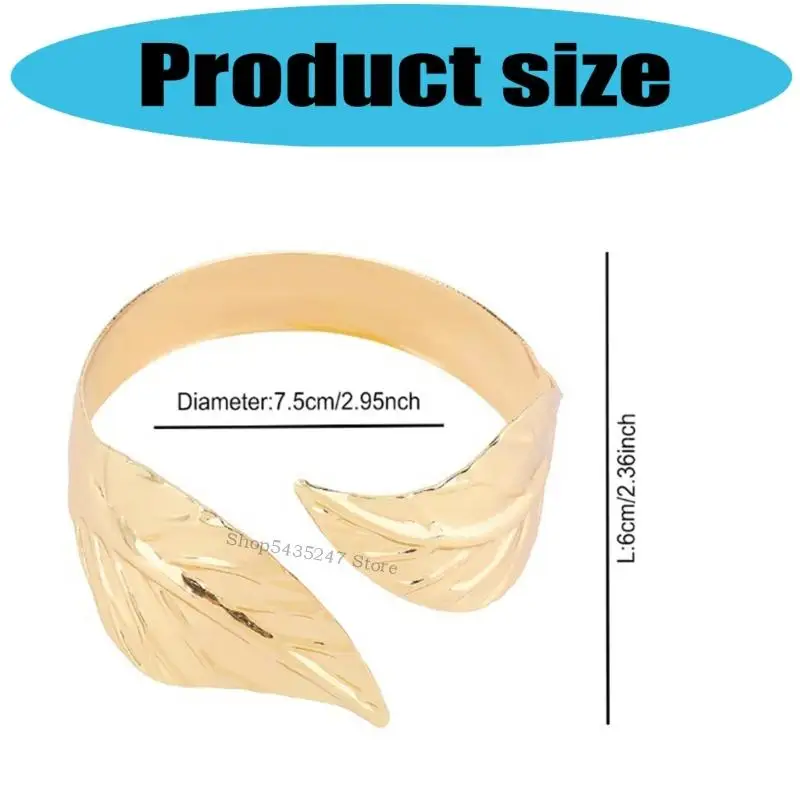 أساور ذراع أوراق شارة أنيقة للنساء لنساء أوراق الشجر الرقيقة Armlet Armlet Open Bangle H7ef
