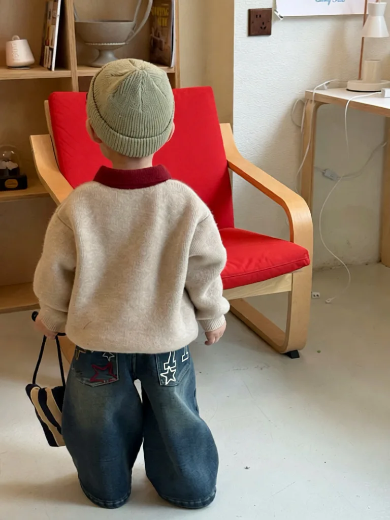Verdickter Warmpullover für Jungen, neues Kinder-Strickoberteil, Baby-Winterkleidung, trendige und stilvolle Kinderkleidung – Detail 7