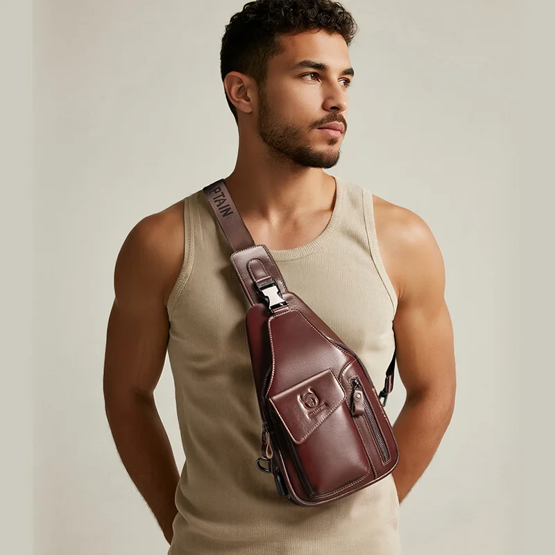 

Наловной шар из воловьей кожи, большая вместительная нагрудная сумка через плечо, мужская нагрудная сумка из натуральной кожи, мобильный телефон, планшетный компьютер, дорожная сумка для хранения