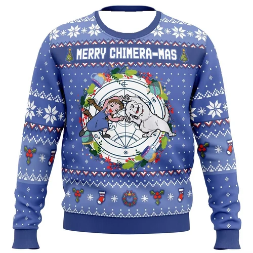 Imagen 2 del producto Sudadera de invierno All Metal Alchemist para hombre con estilo feo con capucha navideña con símbolos alquímicos y Edward Alphonse