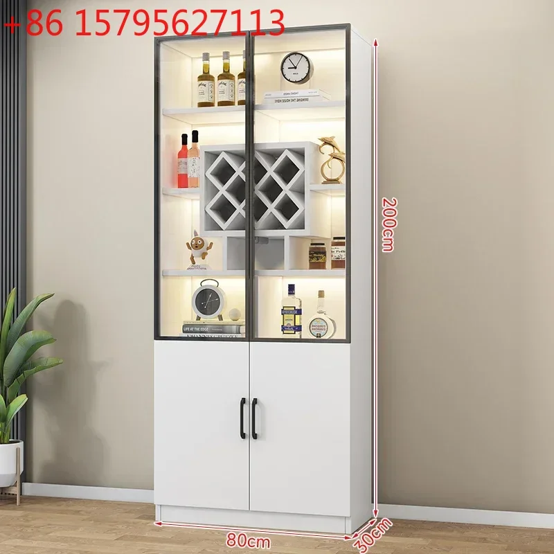 

Display Wine Cabinet Home Nordic Restaurant Coffee Glass Door Dining Cabinet High Storage Rack Shelf Meuble Vin Bar Furniture