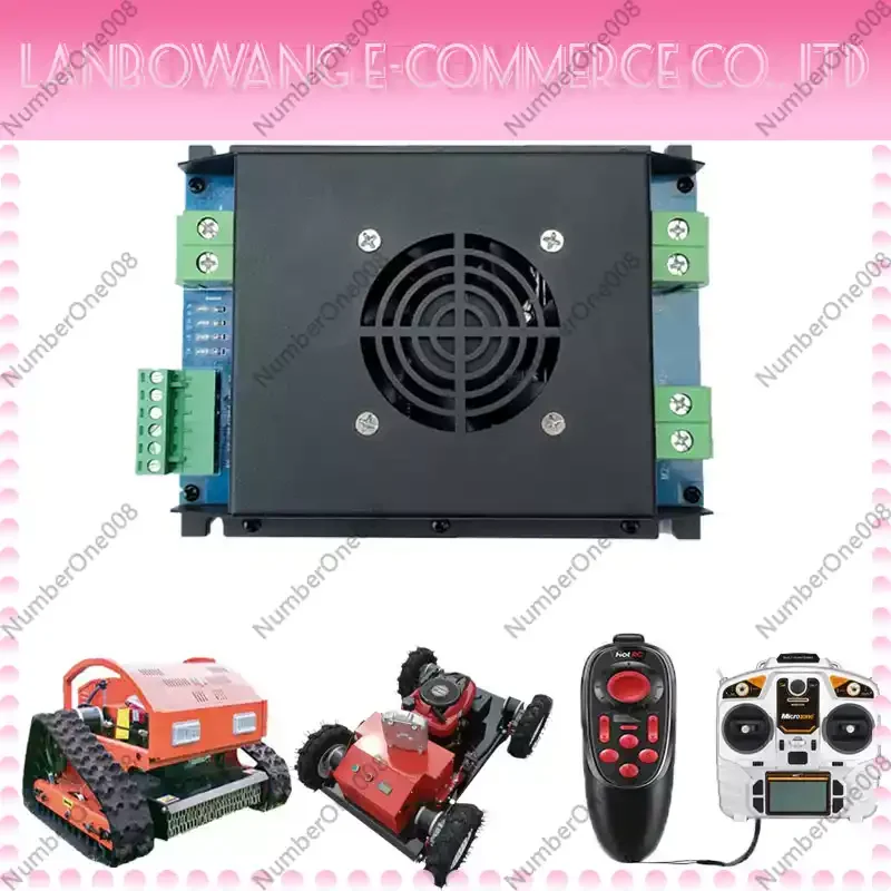 2-Way Dual-Drive Remote Control Lawn Mower Controller, High Power 12V-24V Motor for Crawler