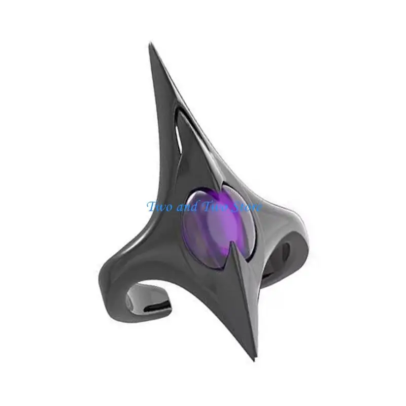 HX6F Adjustable Gothic Punk Ring for Alternative Featuring Irregular Spikes Design and Sturdy Alloy Construction for Long Wear