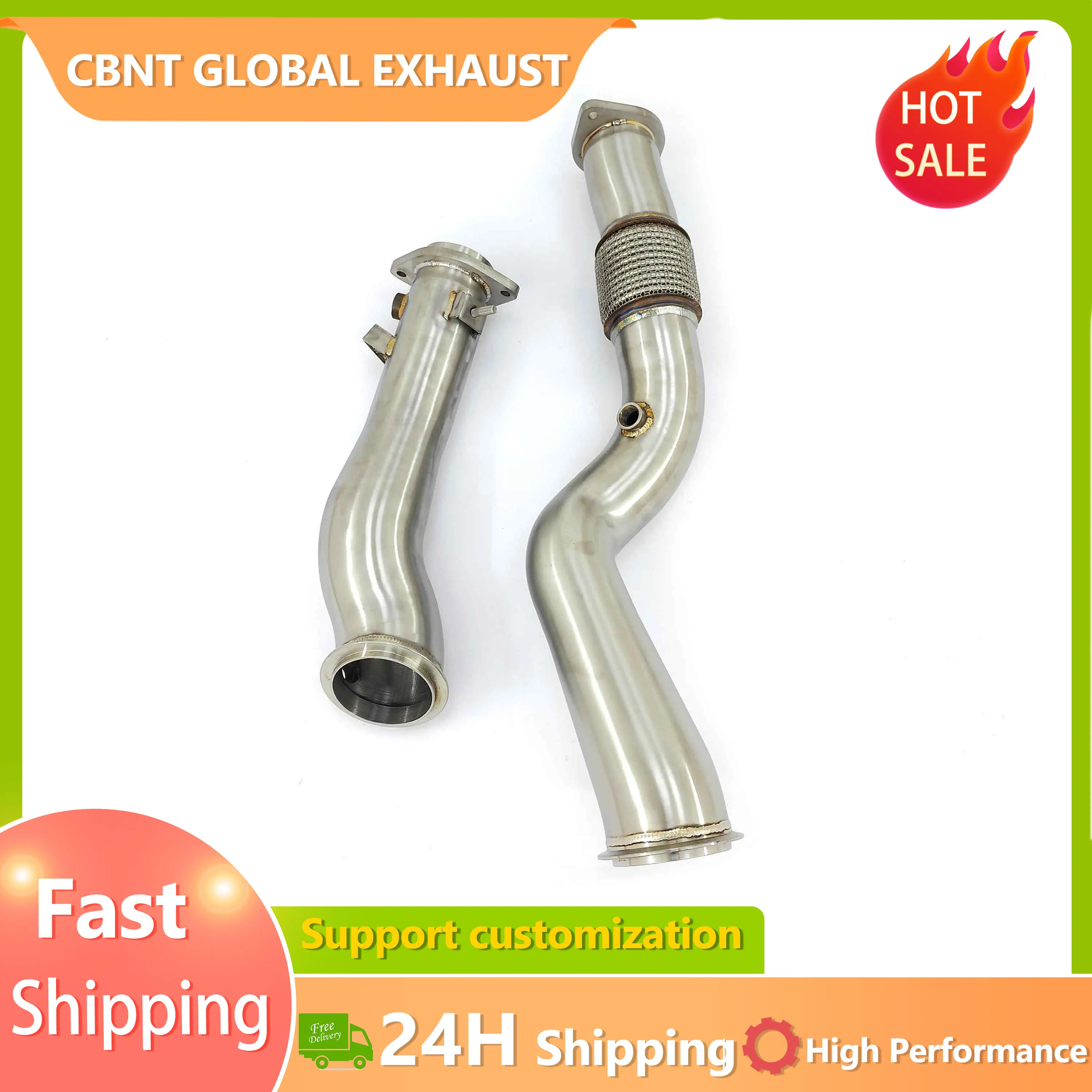 

CBNT Catless Downpipe High Flow for M2 M3 M4 G87 G80 G82 Exhaust Header High Performance SS304 Tuning Exhaust Pipe