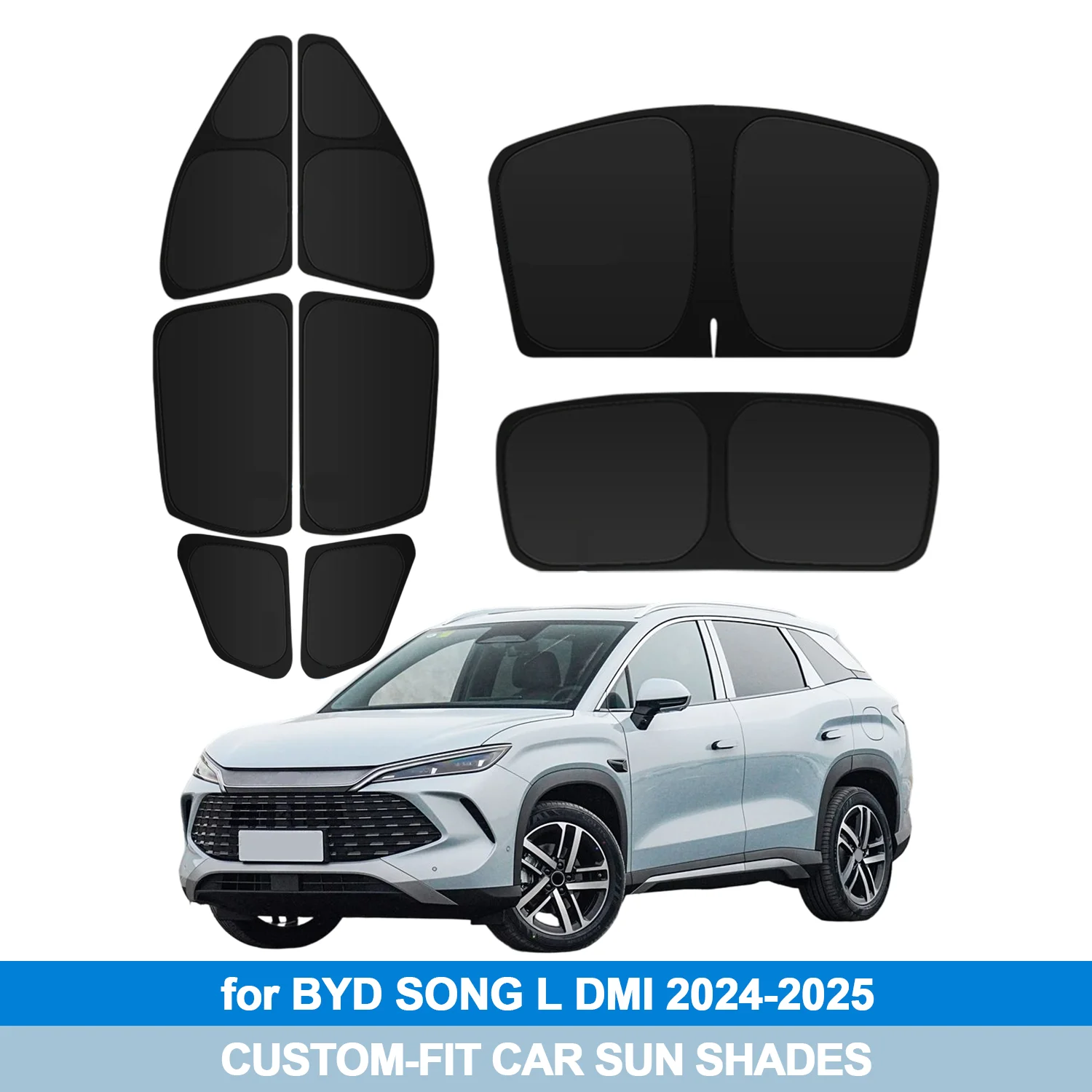 

For BYD SONG L DMI 2024-2025 Windshield Sun Shade Side Window Shades Cover Sun Visor Shield Privacy Protection
