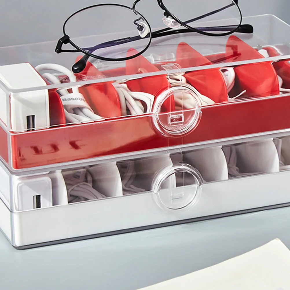 

Cable Management Case Cord Storage Box Desktop ganizer Durable Waterproof Holder Home Office Bedroom Use Practical