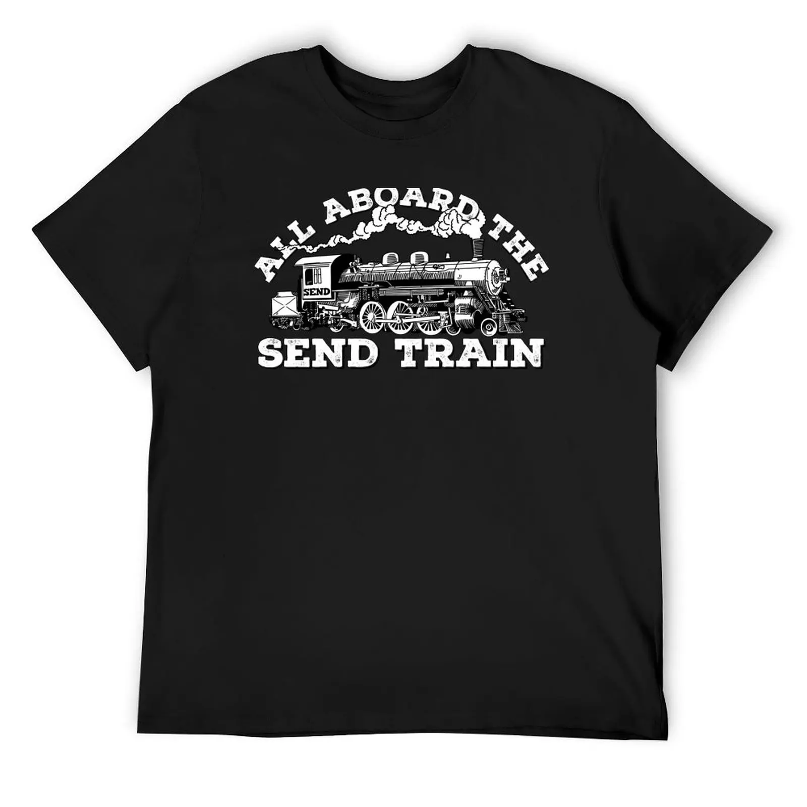 All Aboard of the Send Train - Climbing Pun T-Shirt sports fans blue archive mens workout shirts