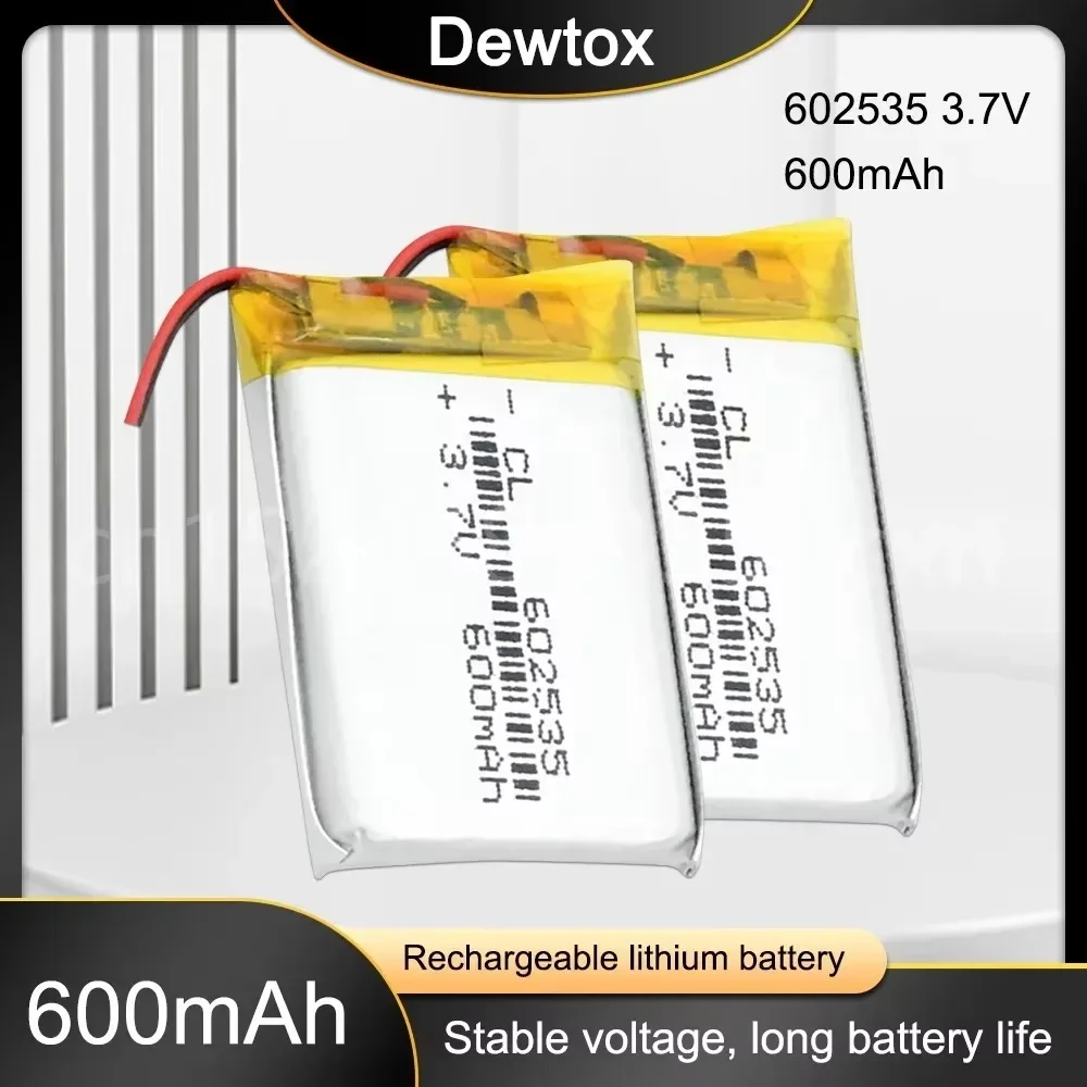 Supply Lithium Battery Lithium Polymer Rechargeable Battery 602535 600mah 3.7V for MP3 MP4 MP5 GPS PSP MID Bluetooth Headset