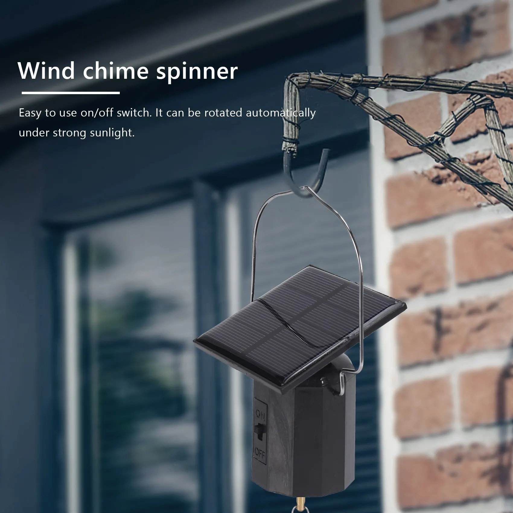 Wind Spinner Motor Solar Hanging Display Motor Rotating Solar Energy Wind Spinner Motor Rotatable Hook for Wind Chimes