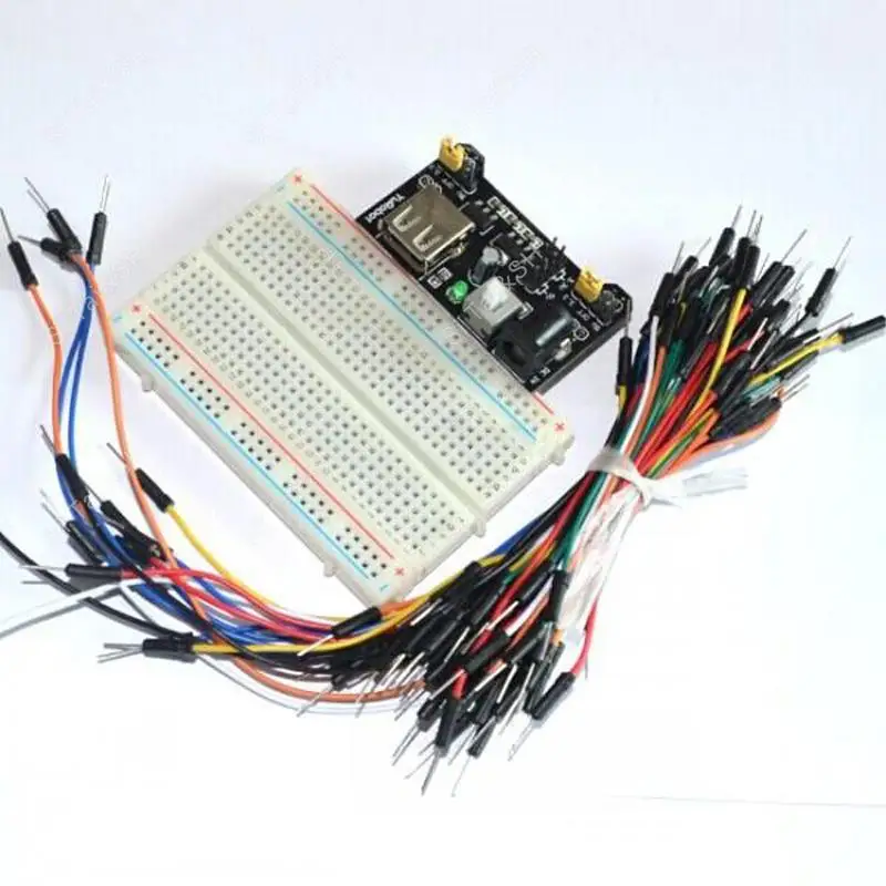 400 Tie-point Solderless PCB Breadboard + 65pcs Jumper Wire Male to Male +Breadboard Power Supply Module