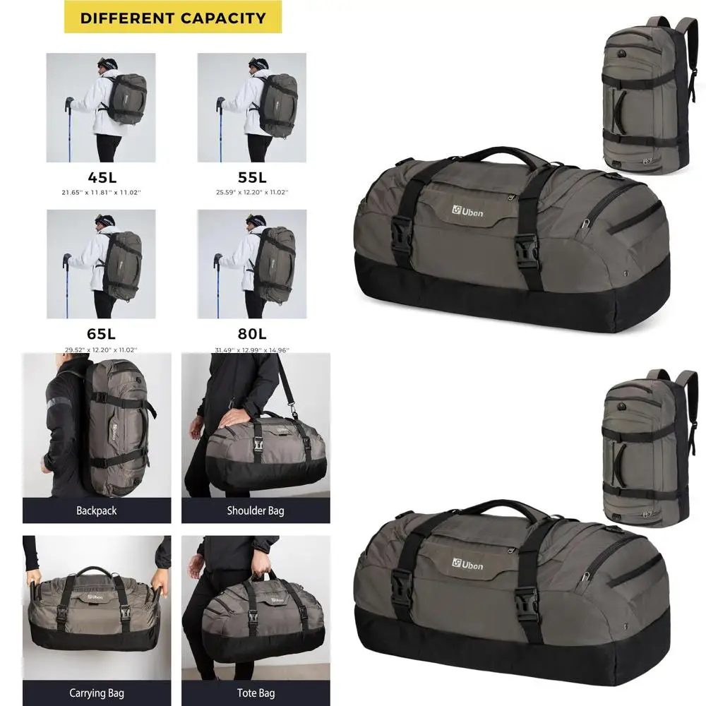 

4-Way Sports Gym Weekender Bag with Shoe Compartment, Padded Straps for Camping & Travel