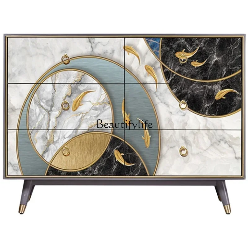 

XX39Affordable Luxury Style Chest of Drawers Storage Simple Modern American Bedside Small Apartment Side Cabinet