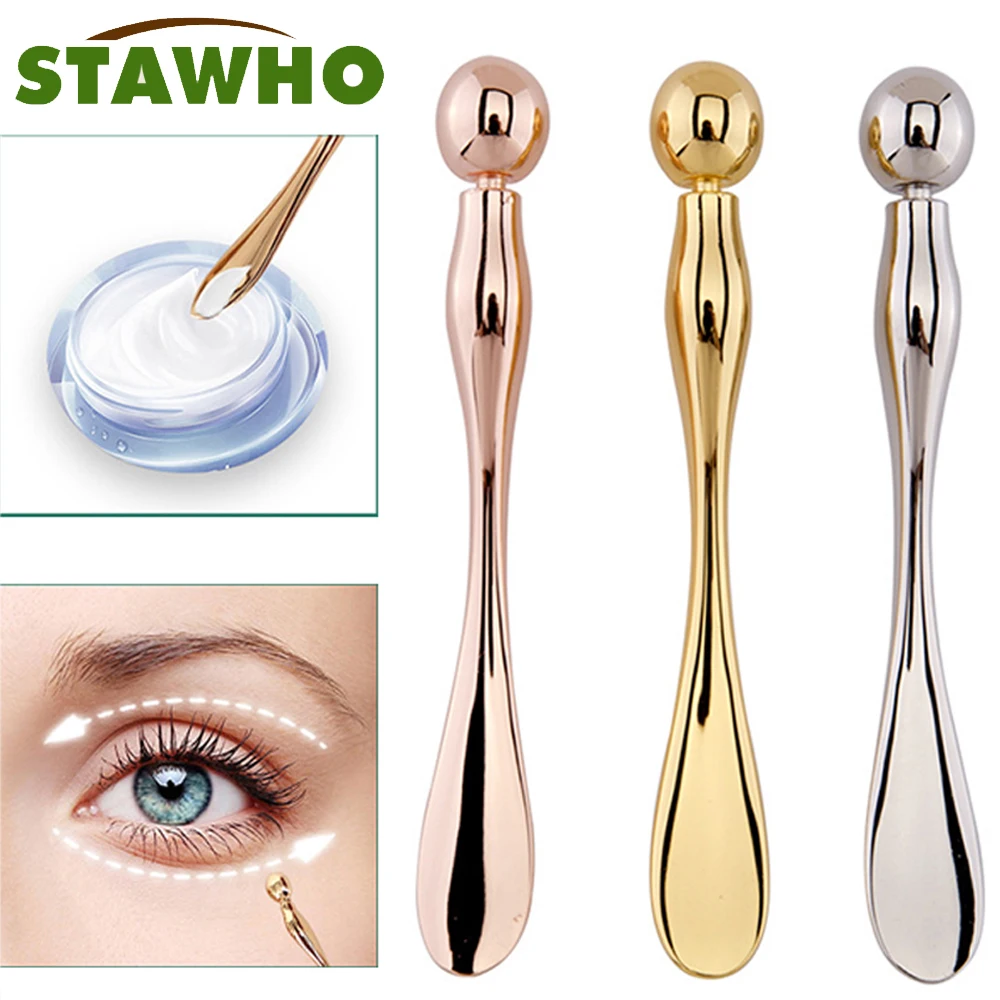 Metal Face Massage Stick Anti Wrinkle Eye Cream Applicator Mask Mixing Spatulas Scoop Eyes Massage Beauty Bar Facial Care Tool