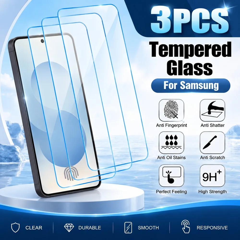 3PCS Tempered Glass For Samsung Galaxy S20+ S20 S20 FE S26 Ultra Screen Protector For Samsung Galaxy S26+ S26 S26 FE S25 Ultra