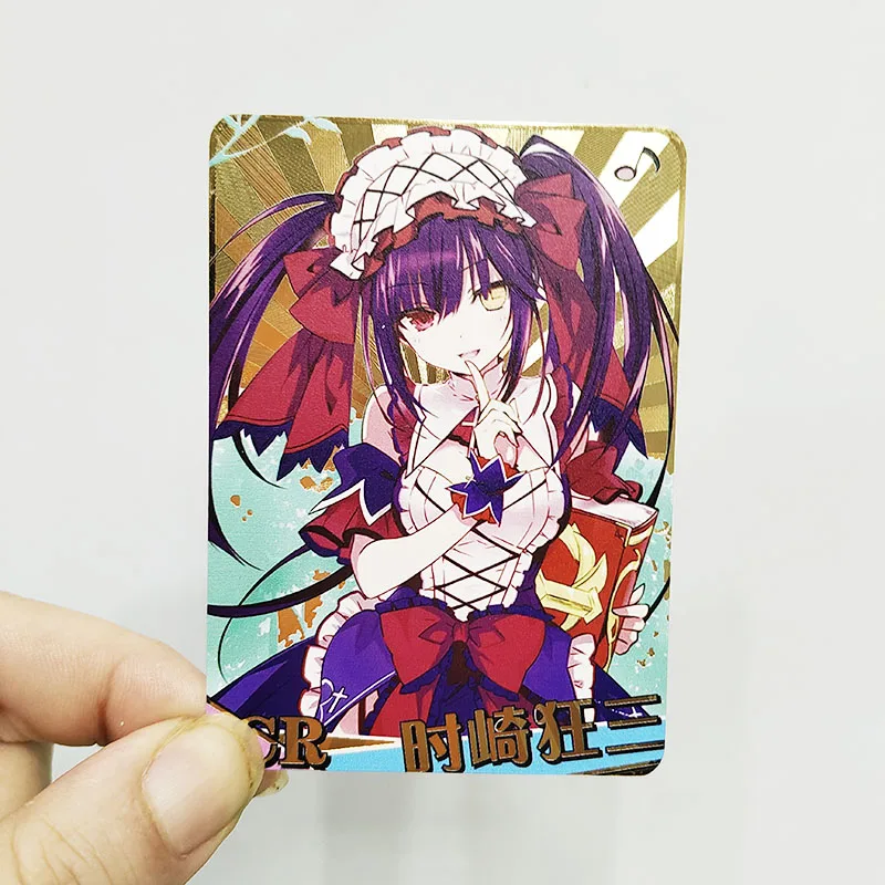 Diy Metal Card Tokisaki Kurumi Anime Character Collection Homemade Rare Collection Flash Card Bronzing Game Card Birthday Gift