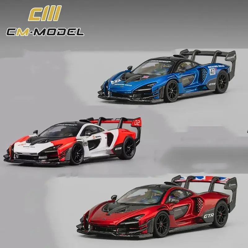 

CM в наличии 1:64 Mclaren Senna GTR White Red Литая под давлением диорама Коллекция моделей автомобилей Игрушки