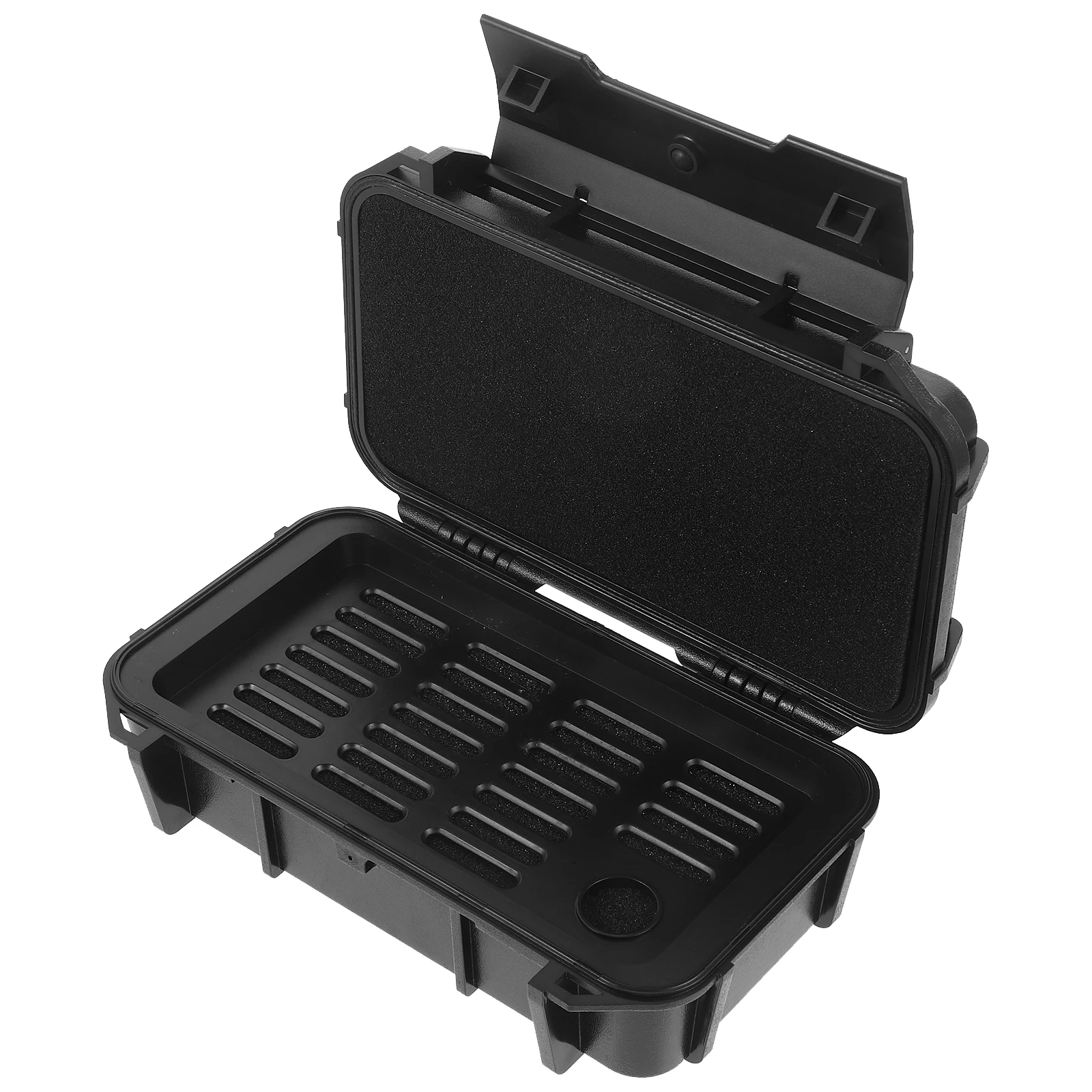 

Outdoor Survival Box Waterproof Airtight Shockproof Storage Case Camping Container Plastic Tool Box Black Small Lightweight