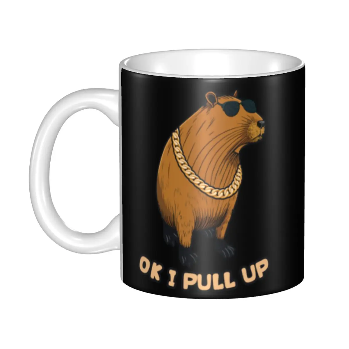 Respect The Capybara Funny Rodent Capibara Coffee Mug DIY Custom Ceramic Milk Tea Mug Cups And Mugs