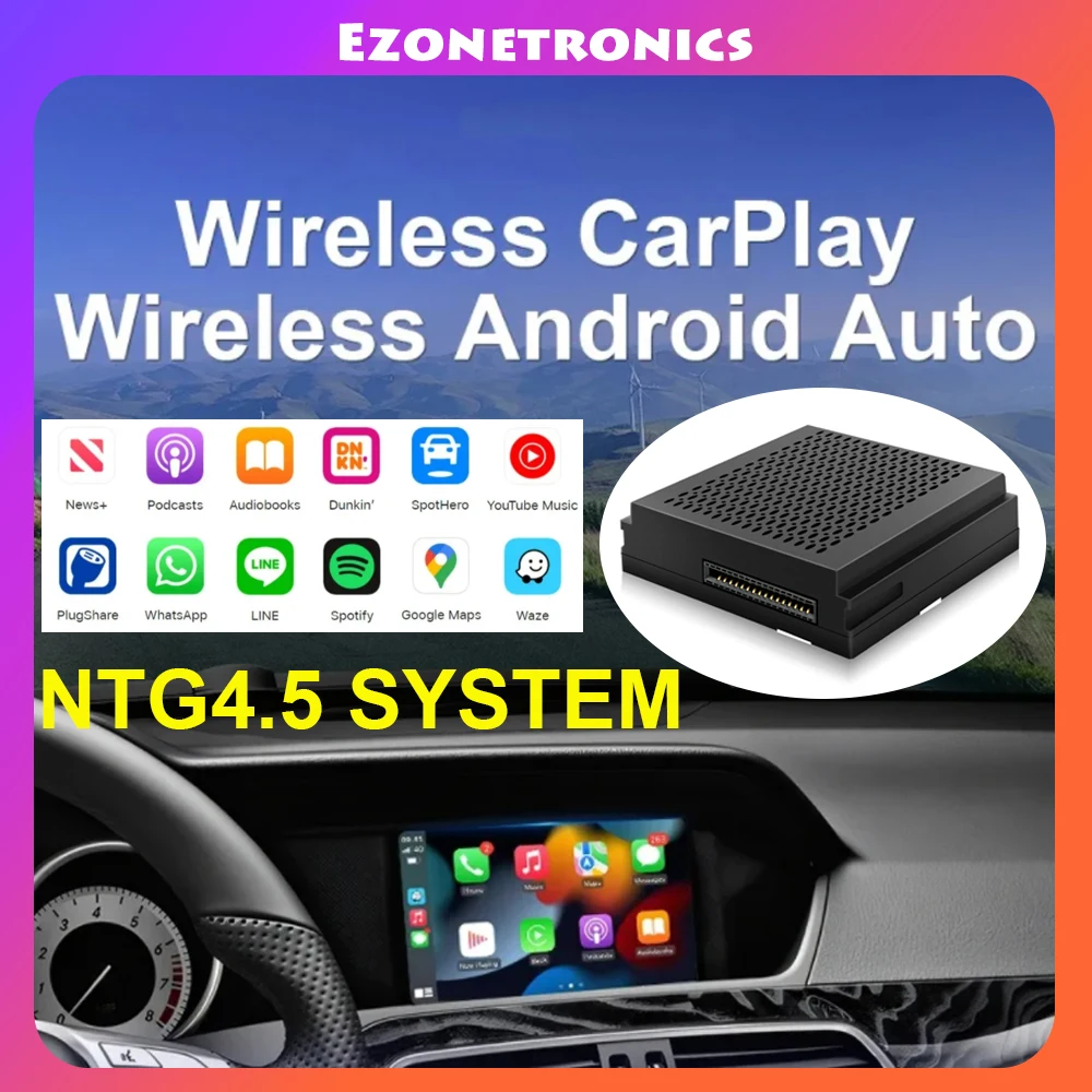 Wireless Carplay Android adatto per NTG4.5 per Mercedes Benz A B C E CLA GLA GLK ML modulo Becker navigazione automatica Android