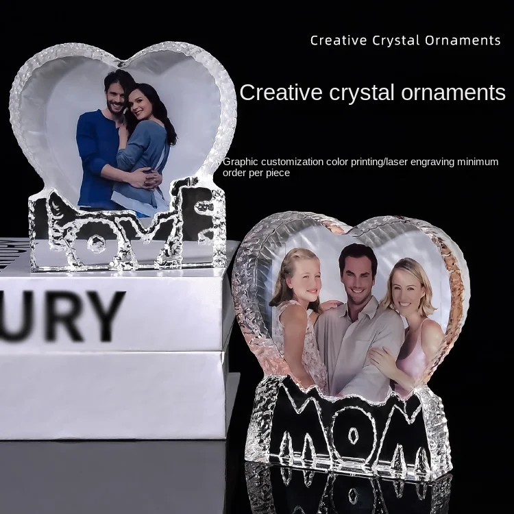 Crystal Ornaments Iceberg DIY Lettering Photo Pattern Holiday Creative Souvenirs Desktop Decoration Ornaments