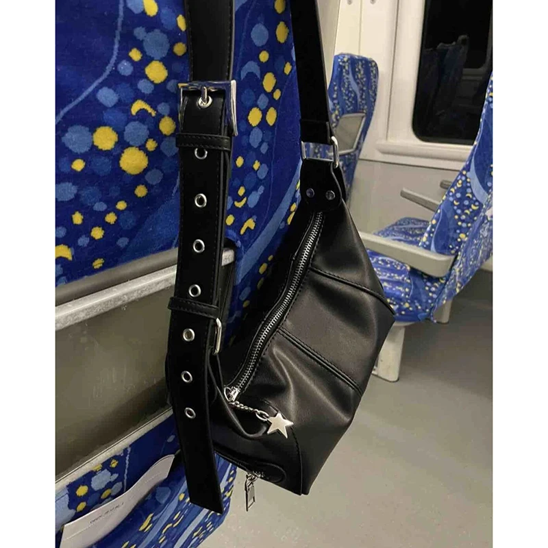 HAEX-Sac à Bandoulière Punk pour Femme, Sacoche de Rue à la Mode, Nouvelle Tendance 2023