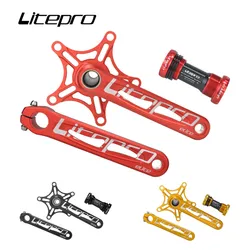 Litepro Folding Bicycle Elite Hollow Integrated Crank Ceramic Bearing Crankset 130BCD Single Chainring Aluminum Alloy Chainwheel