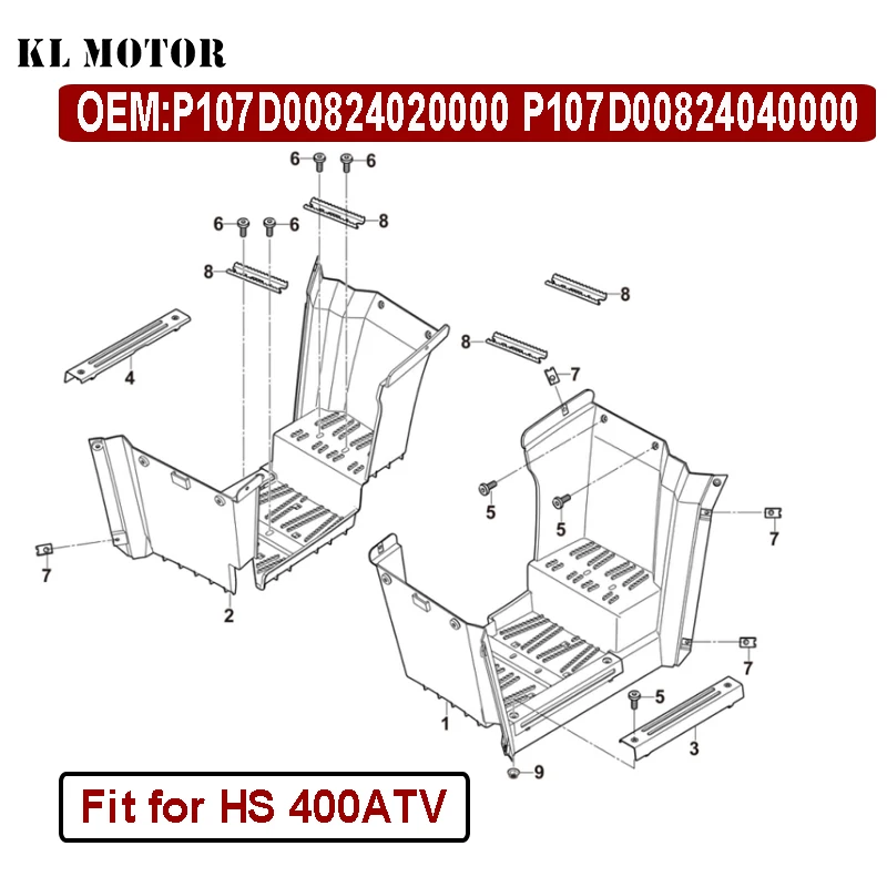 

Left Footrest or Right Footrest Fit For Hisun 400cc ATV