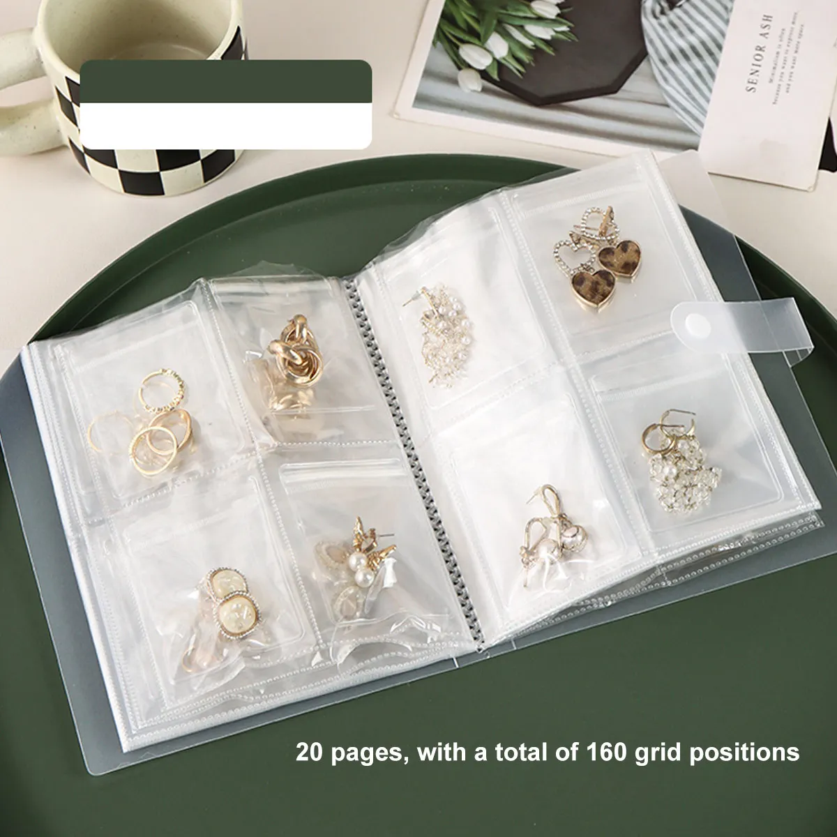 

Jewelry storage album, transparent PVC storage book, earring, necklace, bracelet, ring storage bag, anti-oxidation jewelry bag