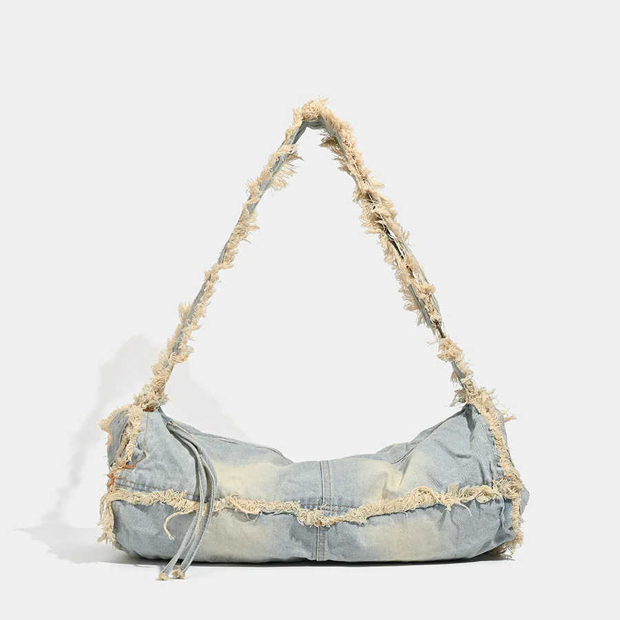 

Вместительная джинсовая сумка-кроссбоди для женщин, наплечная сумка, сумка-подушка, кошелек и дизайнерская сумочка.