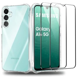 Case with Glass for Samsung Galaxy A16 5G A06 A15 5G 4G A25 A35 A55 Silicone Cover for Samsung A 16 shockproof Case A55 A35 A25