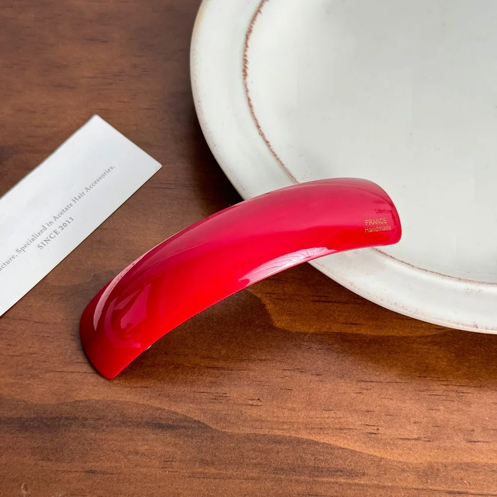 

1 Pc Vintage Red Spring Clip French Style Acetate Hair Clip For Lady Girl Daily Commuting Wearing Acetic Acid Headdress