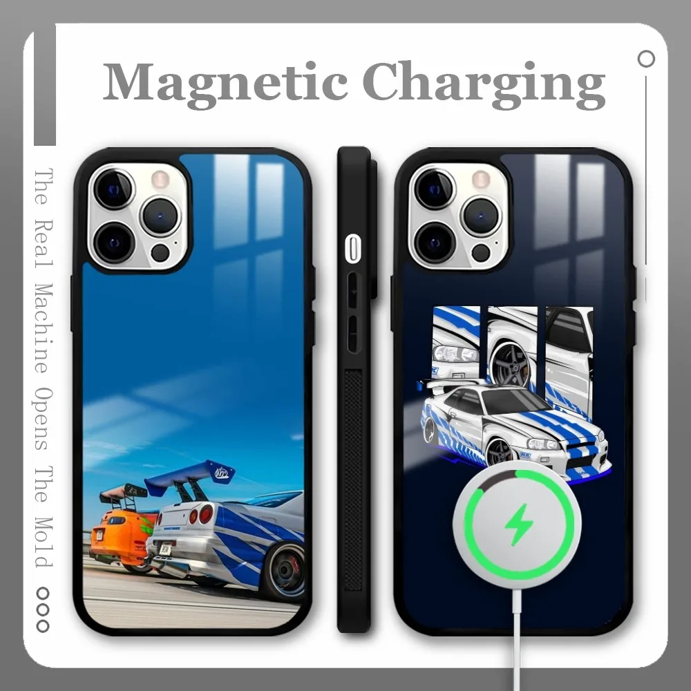 F-Fast And F-Furious R-R34 Phone Case For iPhone 16 15 14 13 12 11 Pro Max Plus Mini Magnetic Magsafe Wireless Charging Cover