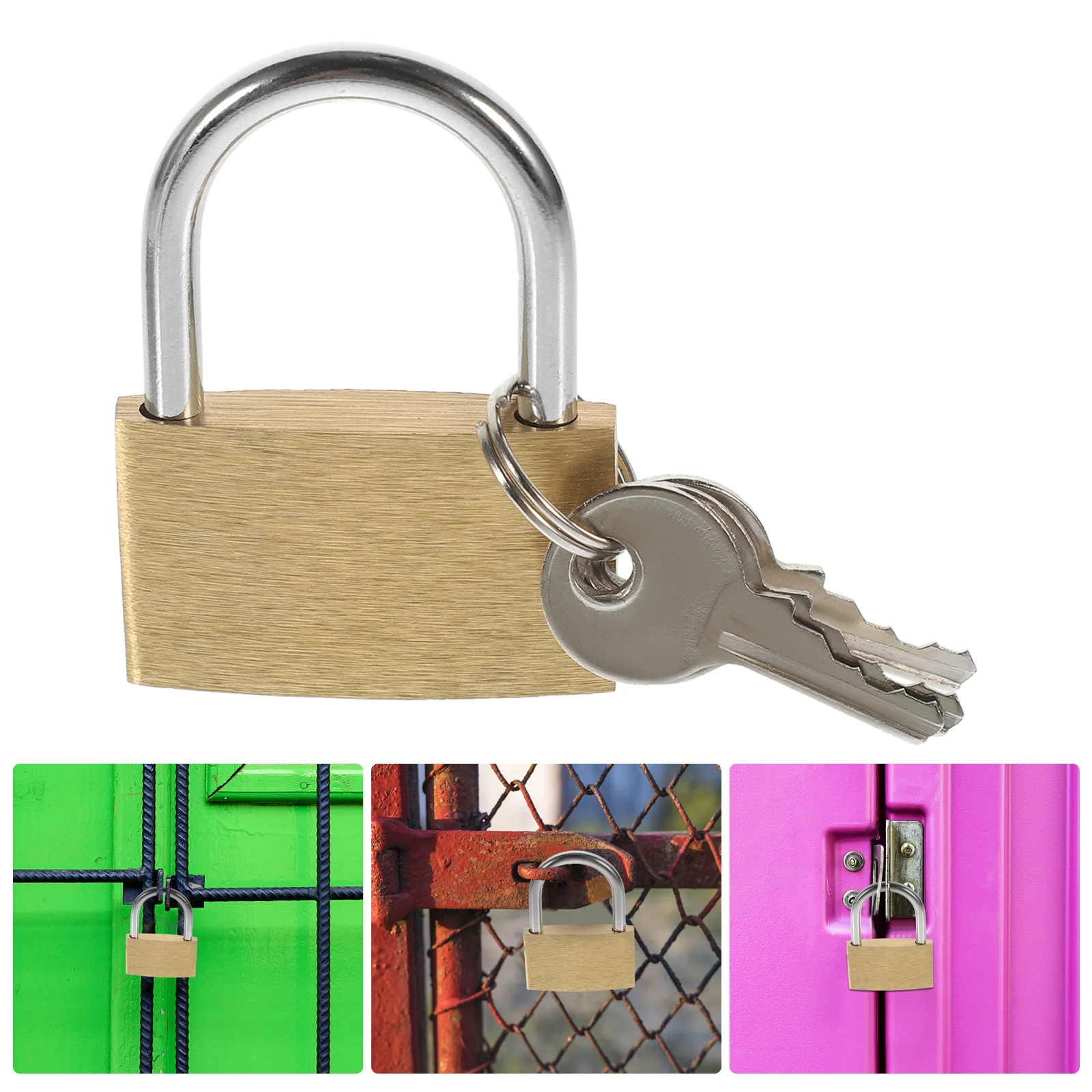 3pcs Garage Locks Keyed Padlock Fence Locks Copper Padlock Lock Set with Keys lock and key set locks with keys