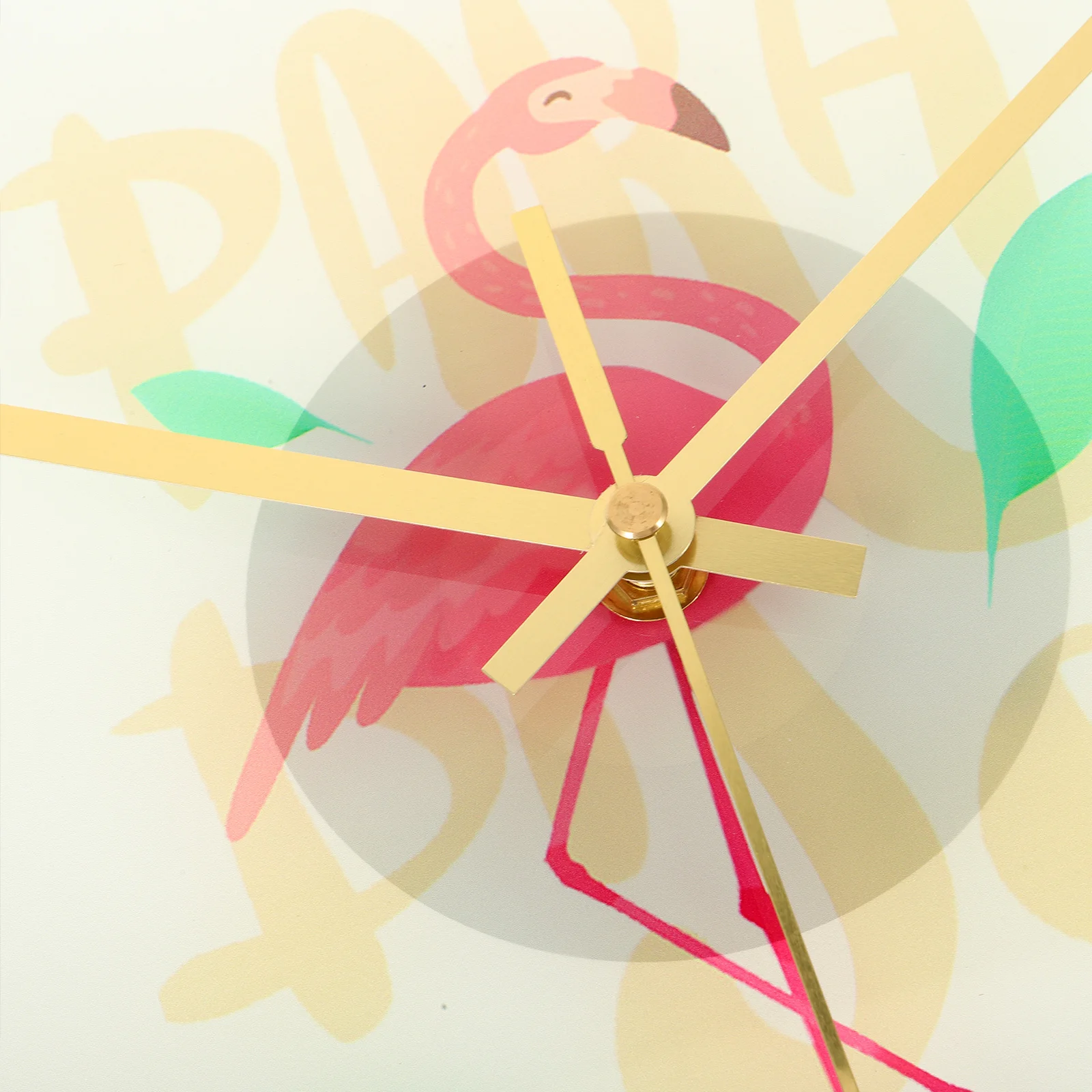 

Wooden Wall Clock Flamingo Pattern European Style Silent Decorative Round Hanging Clock for Bedroom Living Room Study Office