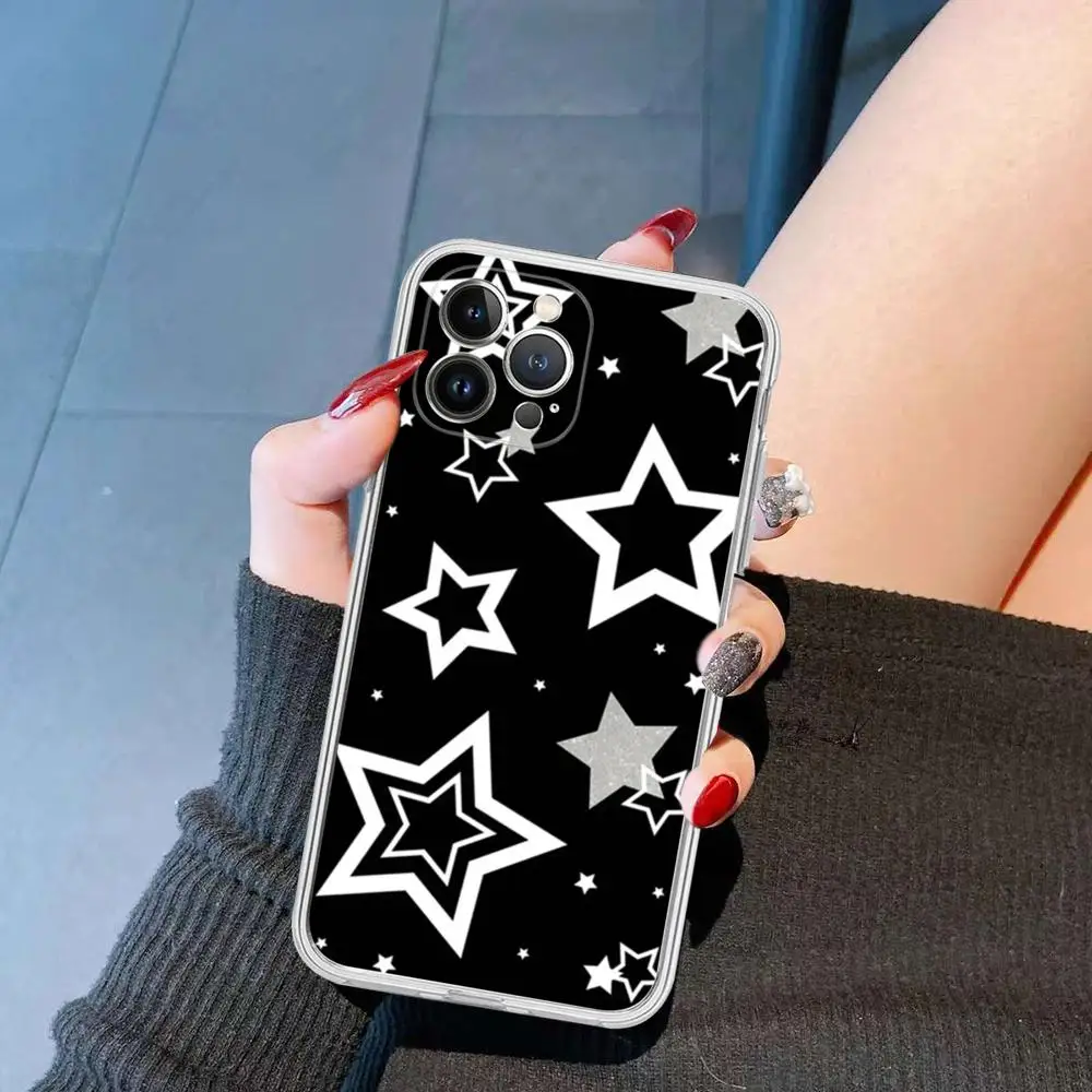 Super Star Pattern Phone Case Silicone Soft for iphone 15 14 13 12 11 Pro Mini XS MAX 8 7 6 Plus X XS XR Cover