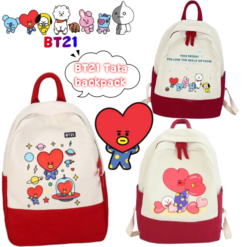 

BT21 Tata Schoolbag High Color Value Cartoon Printed Student Large Capacity Portable Male and Female Student All-match Backpack