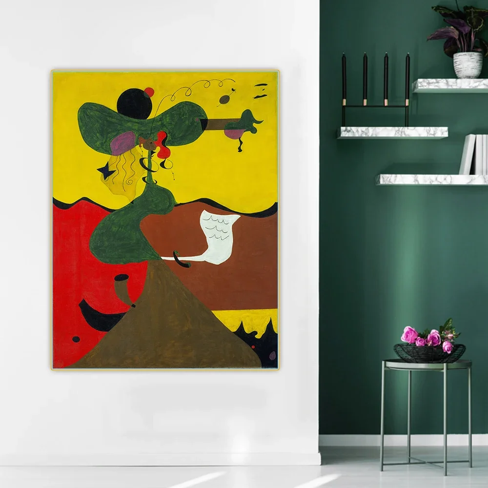 Citon Joan Miro 《Retrato de Mistress Mills.1750》Surrealismo lienzo pintura al óleo imagen fondo decoración de pared decoración del hogar