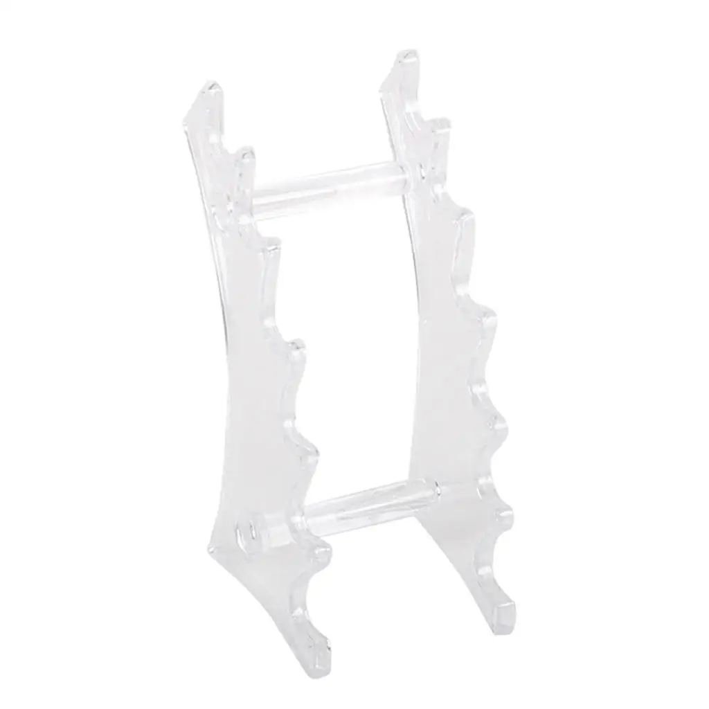 6 Slots Pencil Display Rack Make Up Storage Case Brush Rack Decor Clear / Black