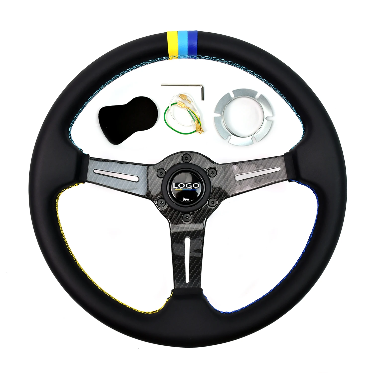 

True carbon bracket steering wheel universal 350mm car steering wheel