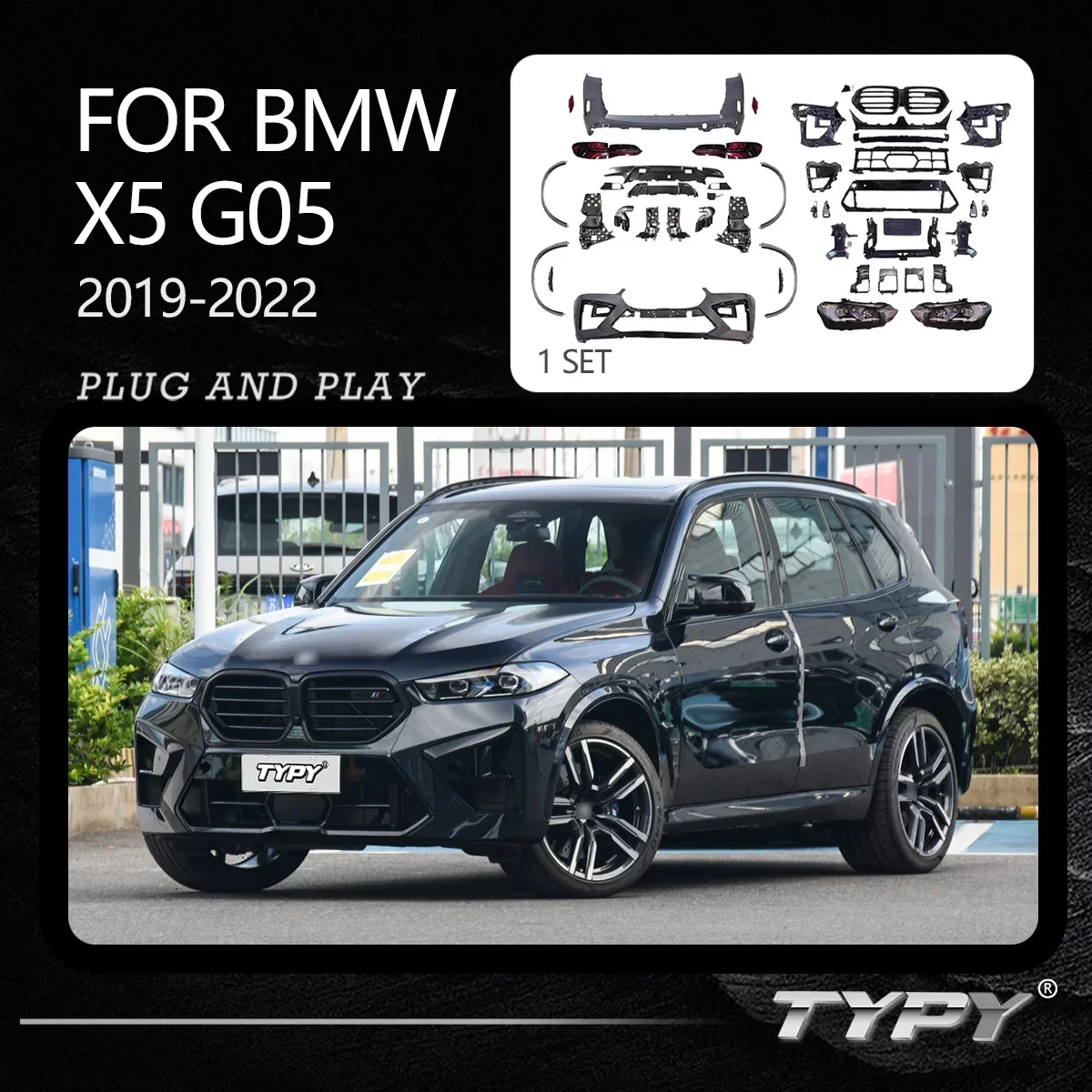 

TYPY Car Styling Bodykit Assembly For BMW X5 G05 G18 Bodykit 2019-2022 Upgrade Modified To NEW BMW X5M 2023 Styling Bodykit
