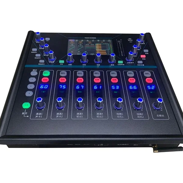 high quality built in sound card 8 channel digital mixer console audio sound equipment professional studio church