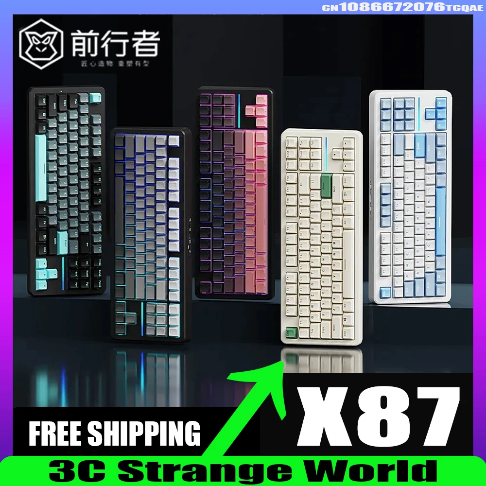 

Механическая клавиатура EWEADN X87, трехрежимная Беспроводная Bluetooth клавиатура для электронных видов спорта, аксессуары для ПК, офисный подарок для геймера