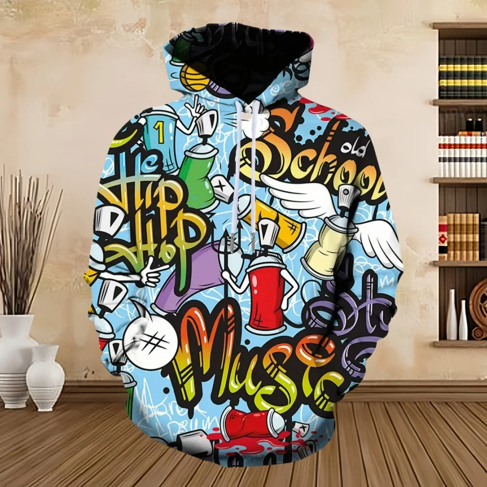 Autumn Painted Graffiti 3D Print Hoodies Men's Women Hooded Sweatshirts Hoody Oversized Tracksuit Pullovers Unisex Coat Clothing